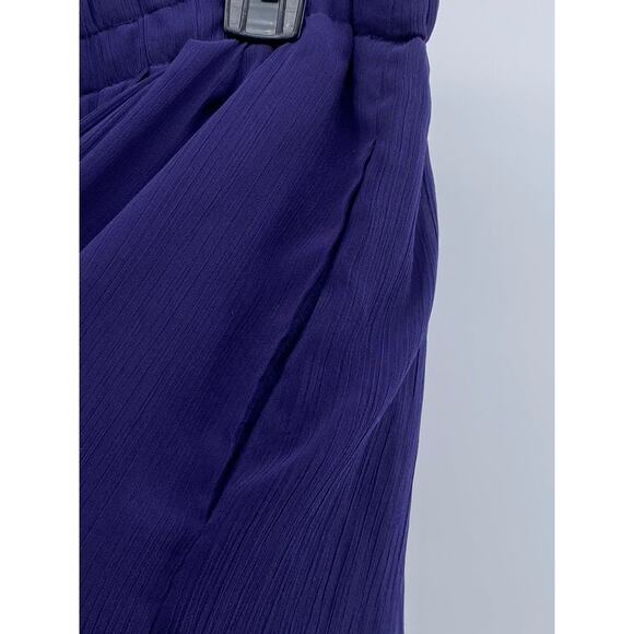 ANN TAYLOR LOFT Women's Purple Pleated Pull-On Sheer A-Line Midi Skirt SZ M - Picture 4 of 10